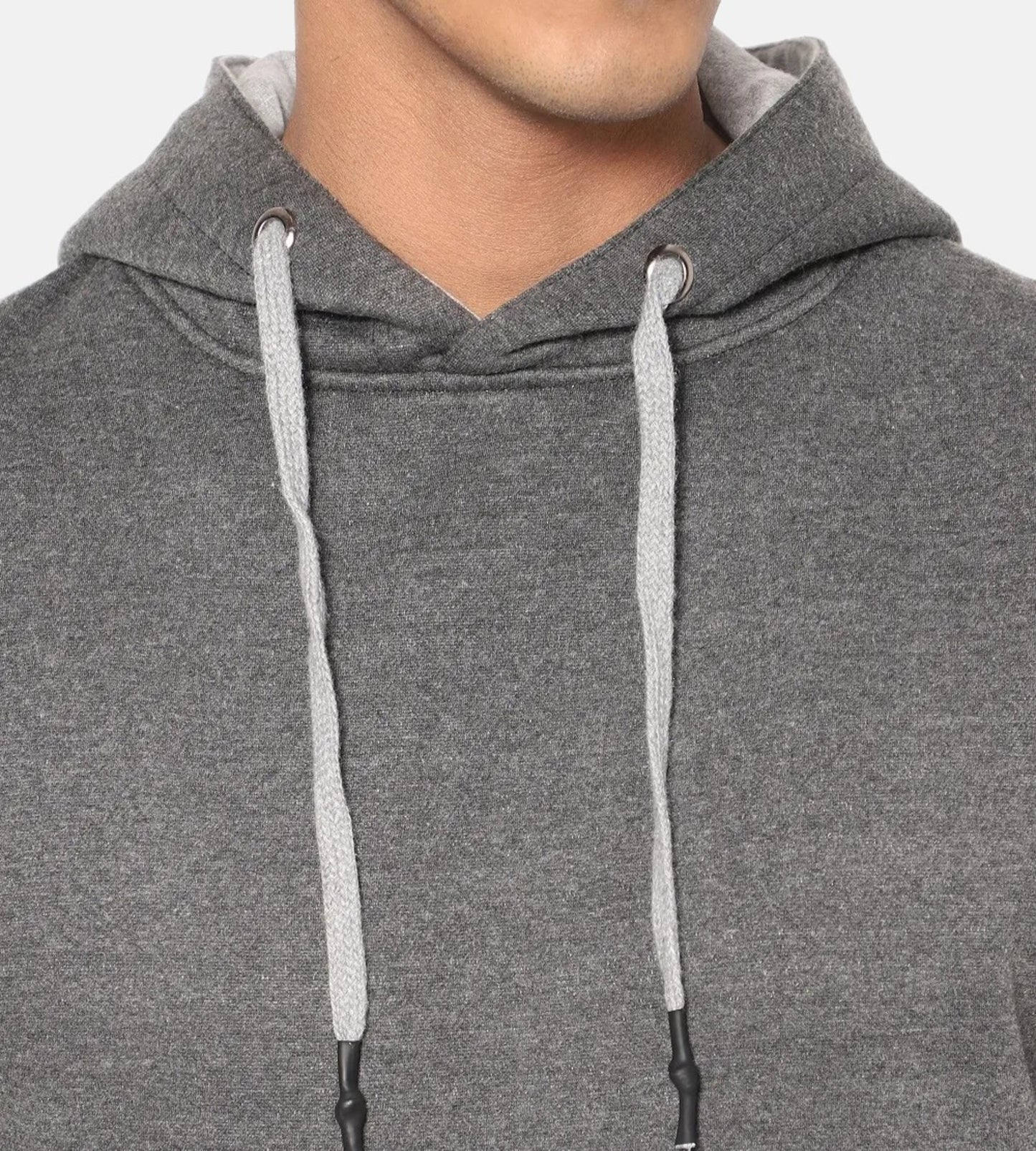 True Colors of India®️ (TCI) Men Stretchable Cotton Ash Grey Hoodies