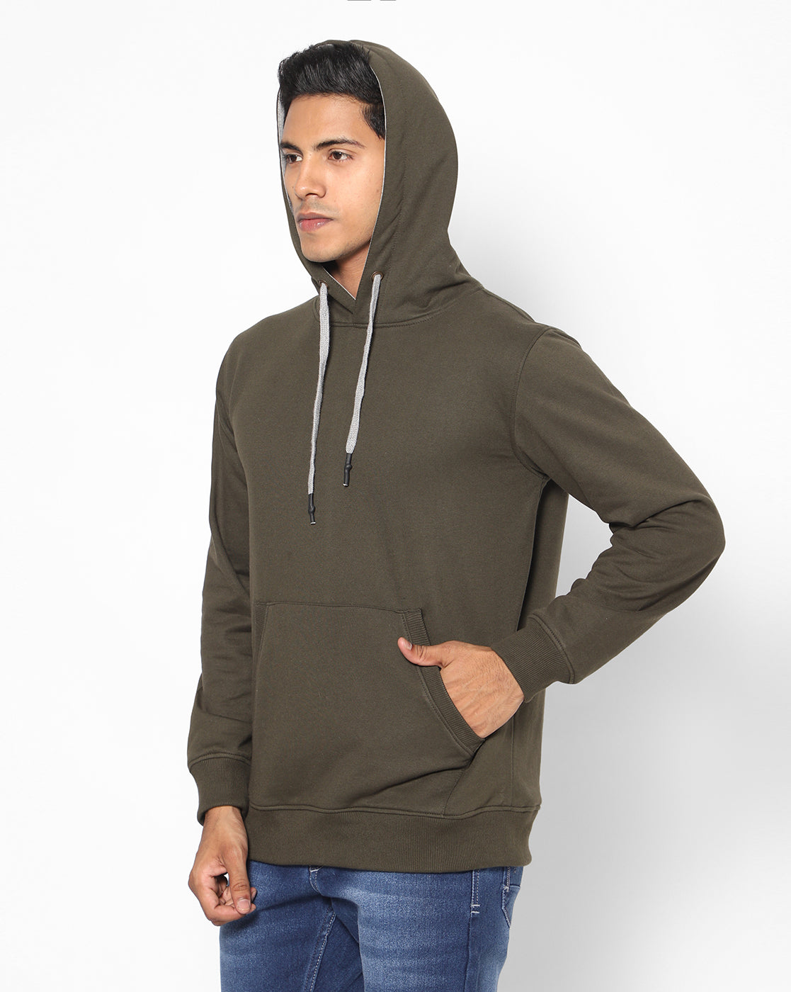 True Colors of India®️ (TCI) Men Cotton Olive Green Hoodies