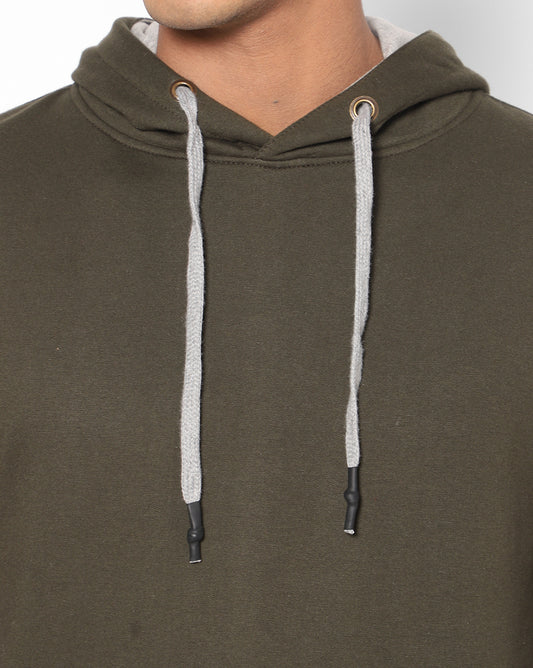 Cotton Olive Green Hoodie