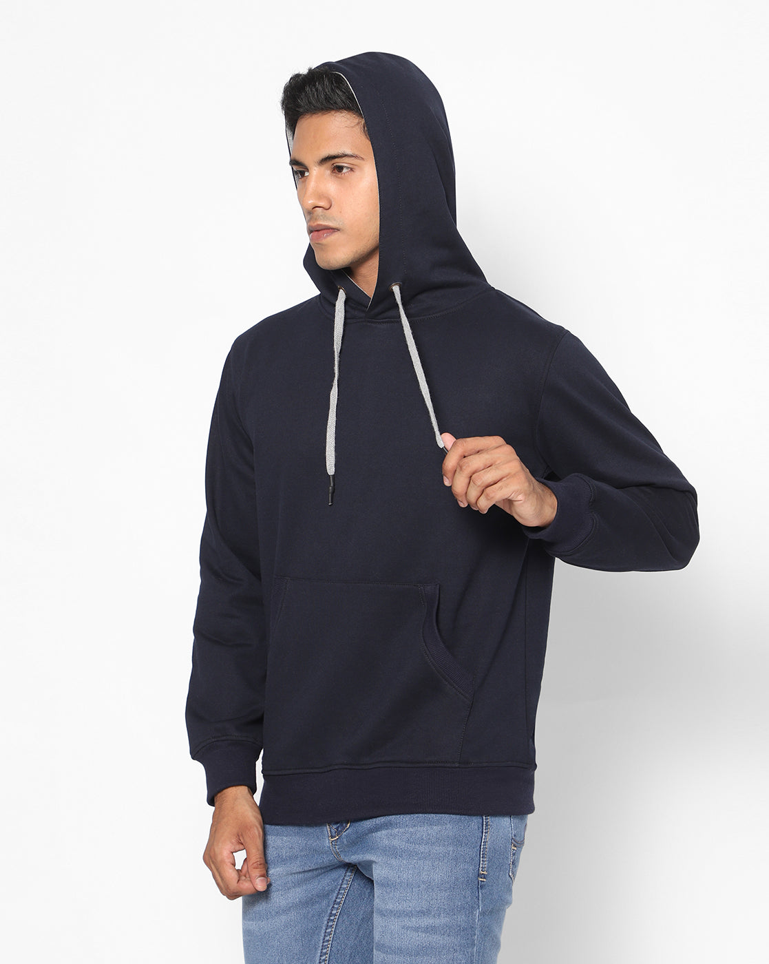 True Colors of India®️ (TCI) Men Blue Stretchable Cotton Hoodies