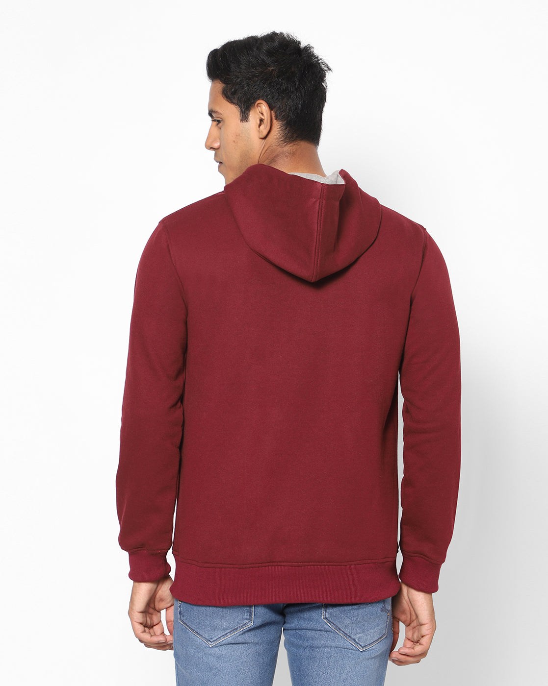 True Colors of India®️ (TCI) Men Burgundy Stretchable Cotton Hoodies