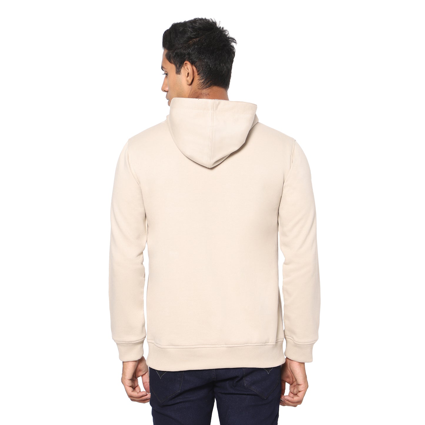 True Colors of India®️ (TCI) Men Stretchable Dark Cream Cotton Hoodies