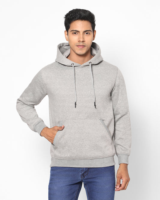 Grey cotton Hoodie