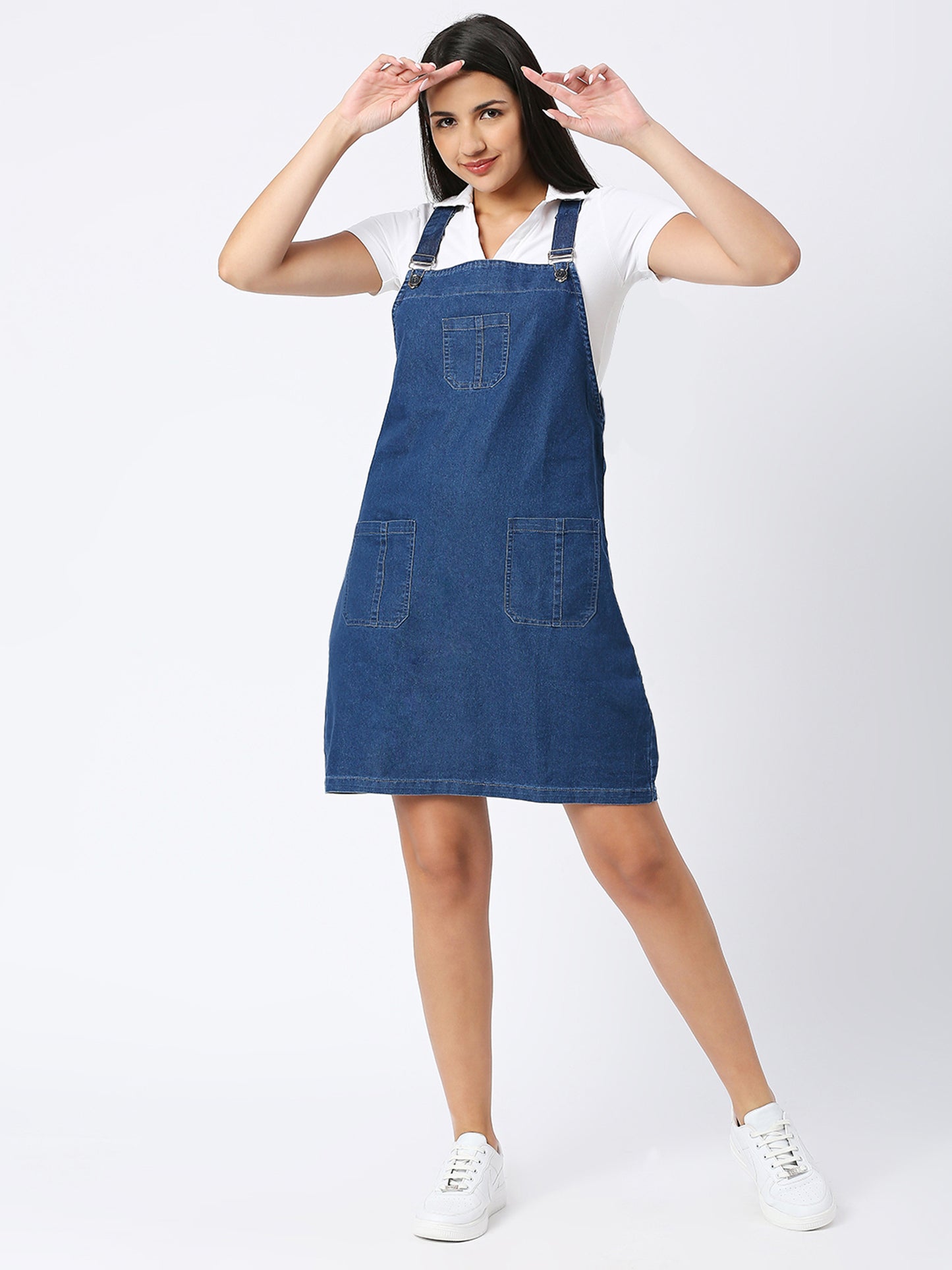 Cefalu®️ Soft Denim Dungaree Skirt Dress/ Romper for Women