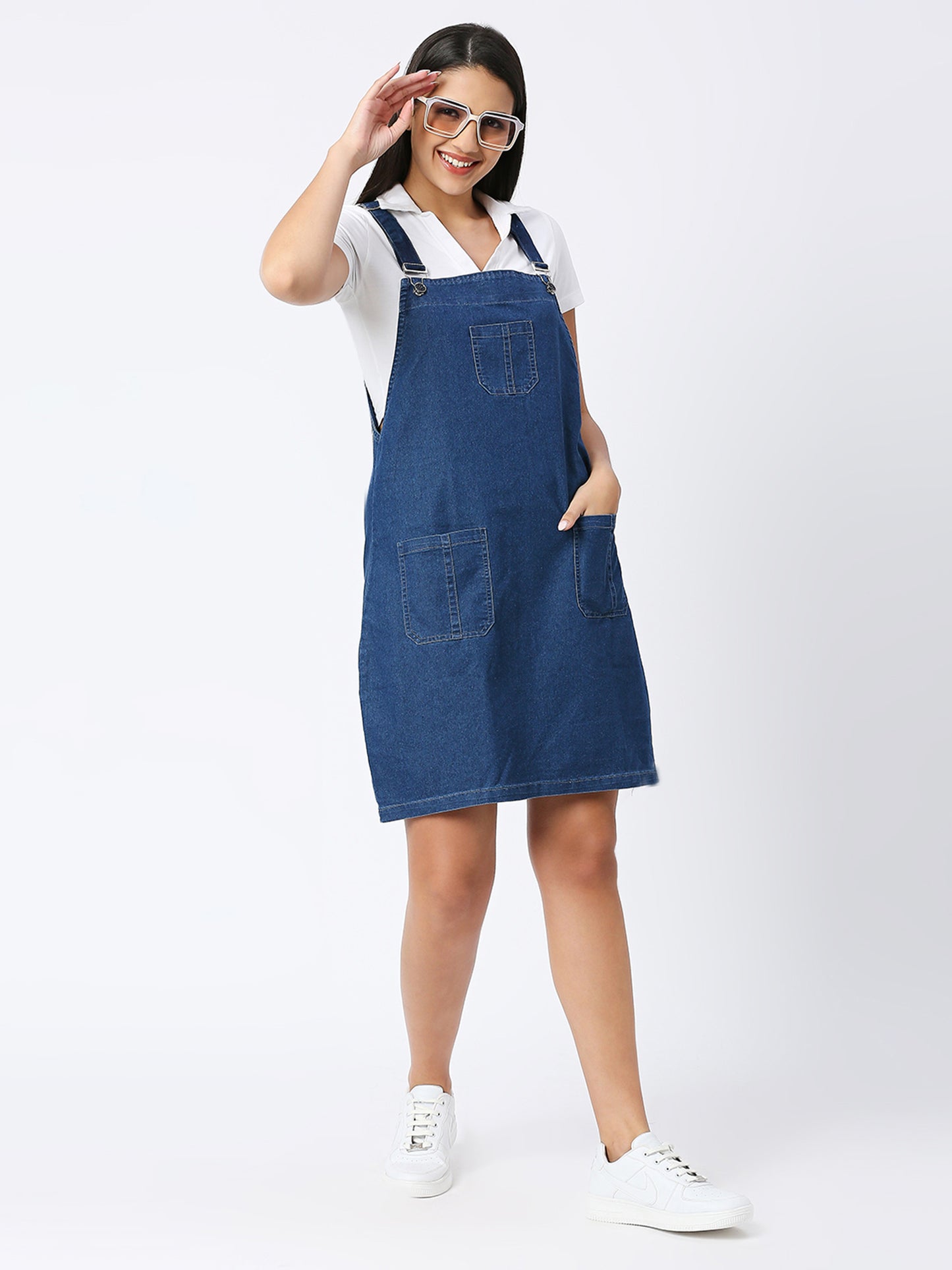 Cefalu®️ Soft Denim Dungaree Skirt Dress/ Romper for Women