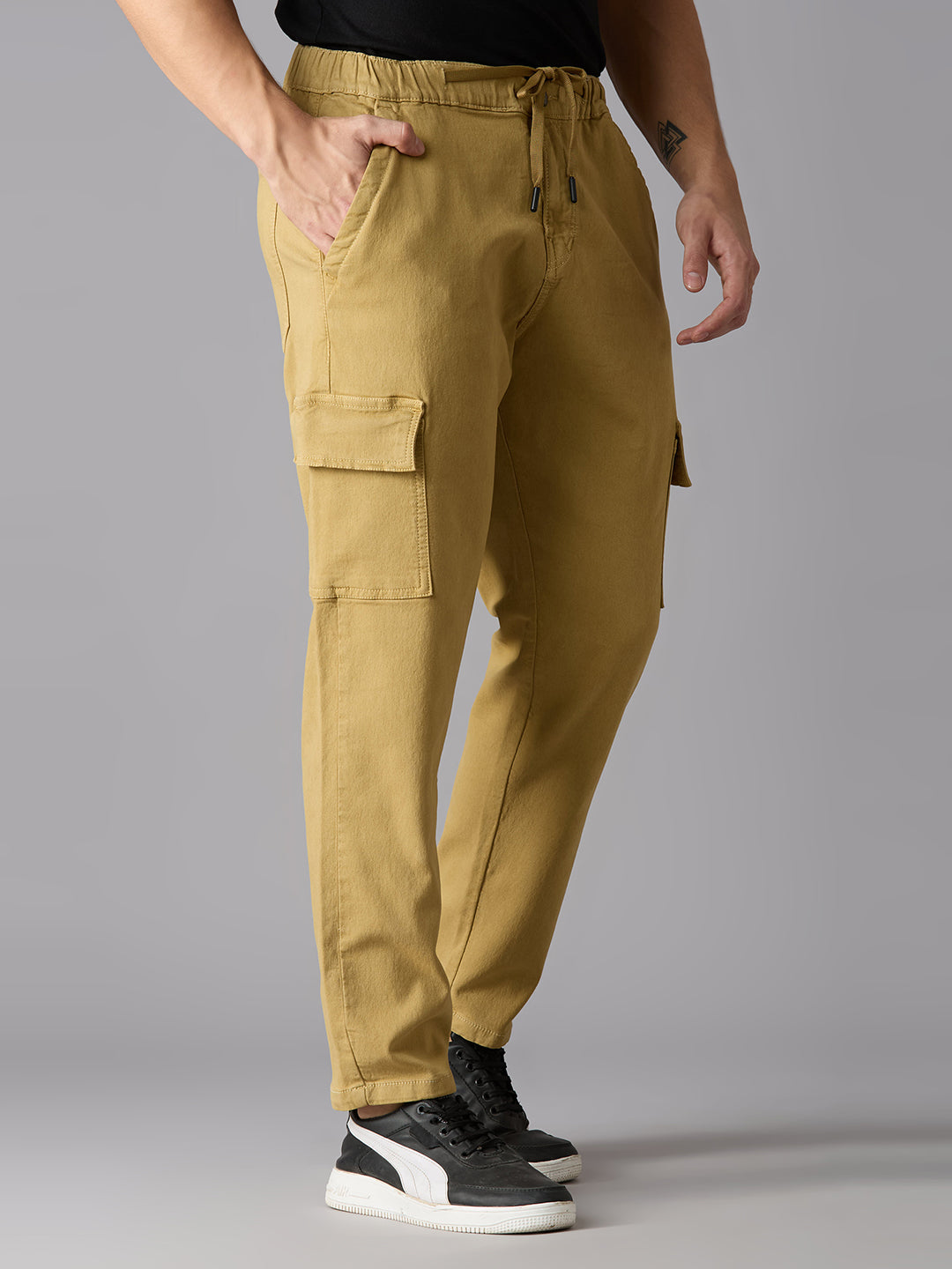 TCI Men Khaki Cargo Pants