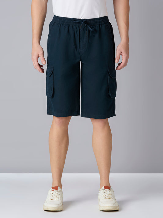 Cefalu Men Peacock Blue Capri Pants