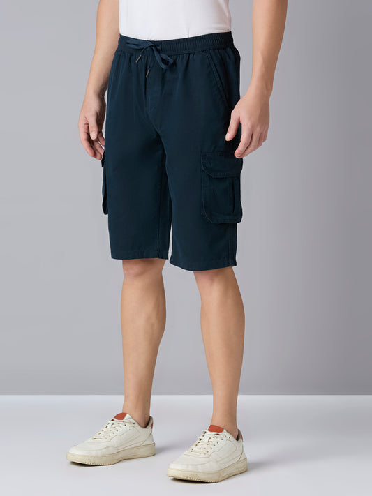 Cefalu Men Peacock Blue Capri Pants