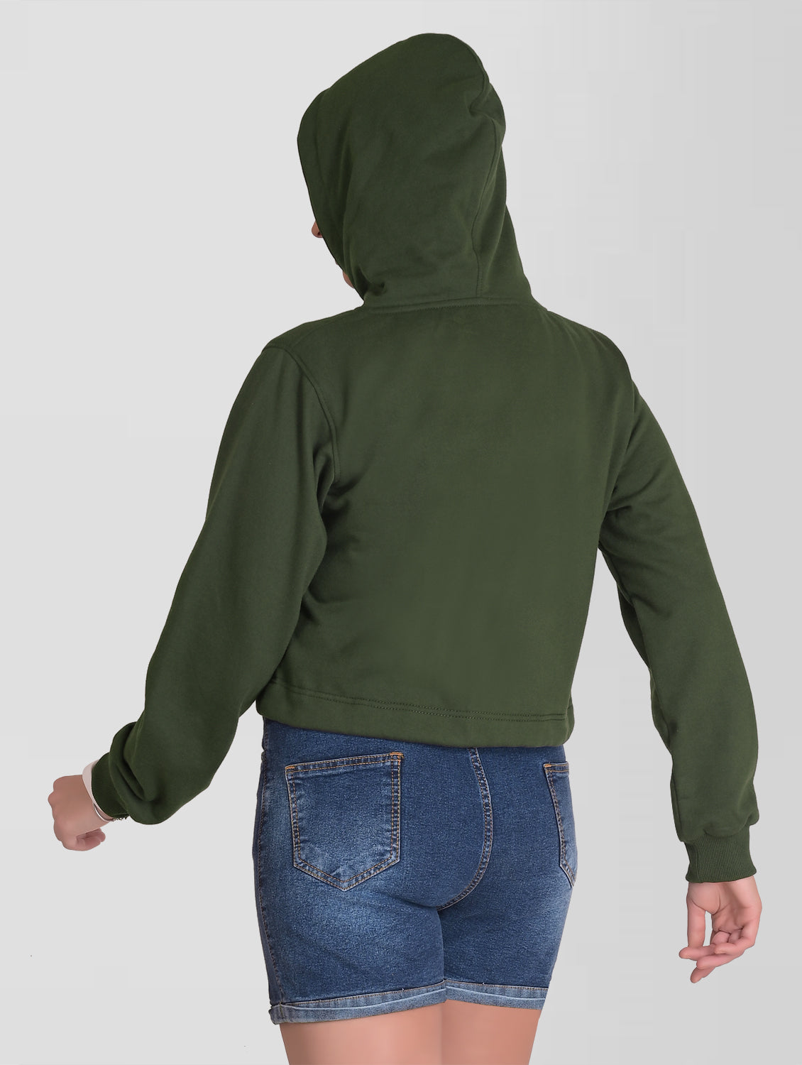 Cefalu®️ Women Dark green Cotton hoodie