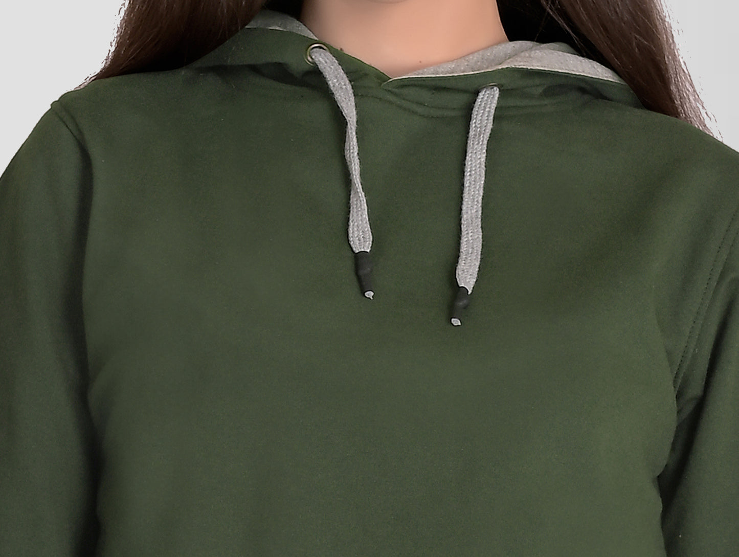 Cefalu®️ Women Dark green Cotton hoodie