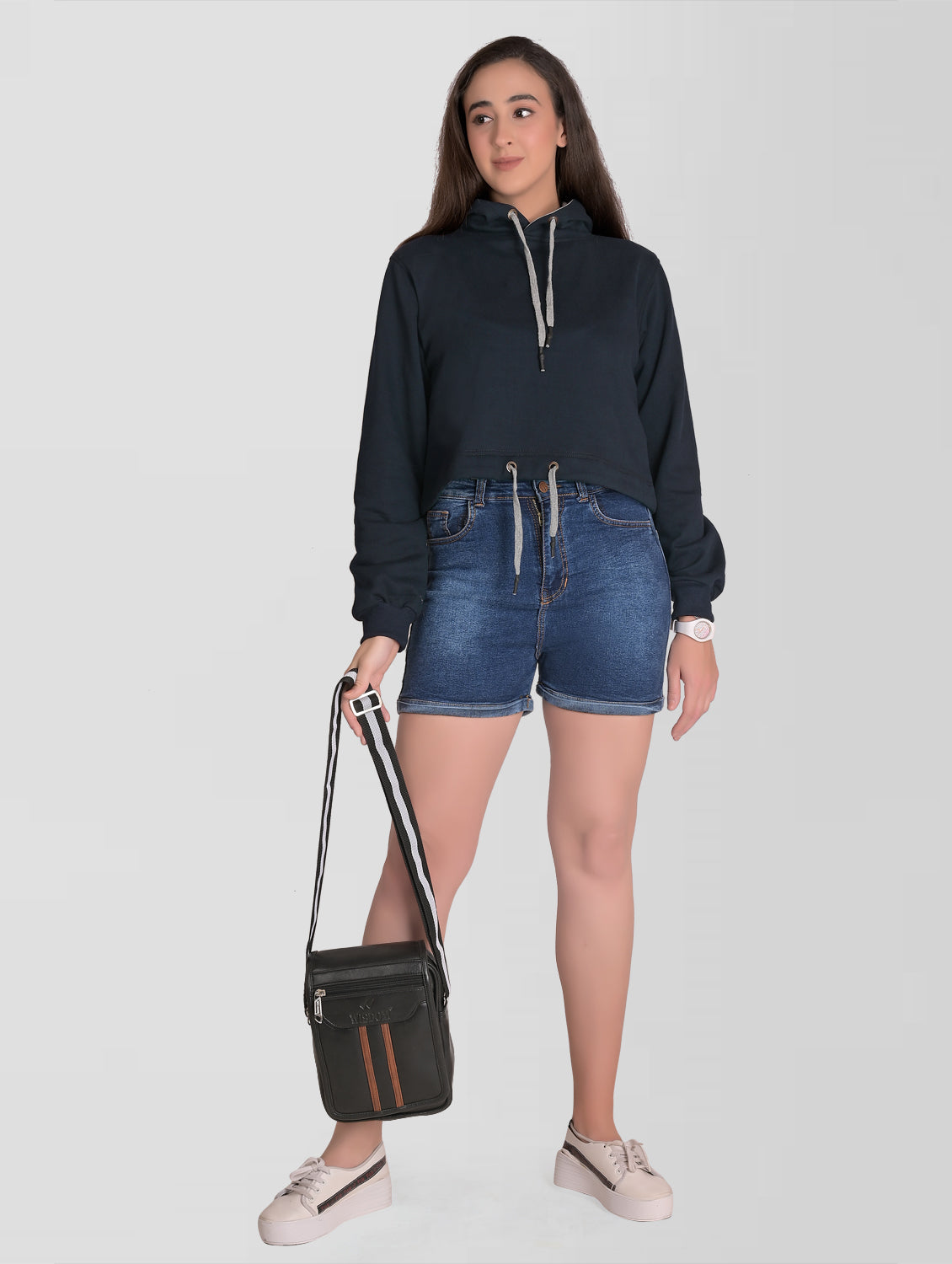 Cefalu®️ Women Navy Blue full sleeve Hoodie