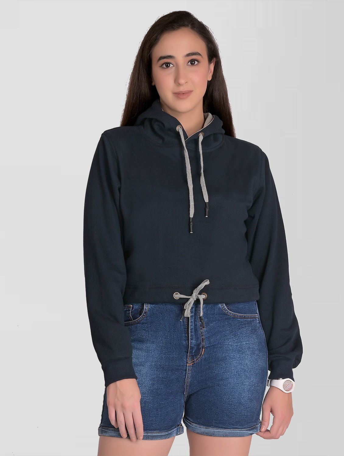 Cefalu®️ Women Navy Blue full sleeve Hoodie