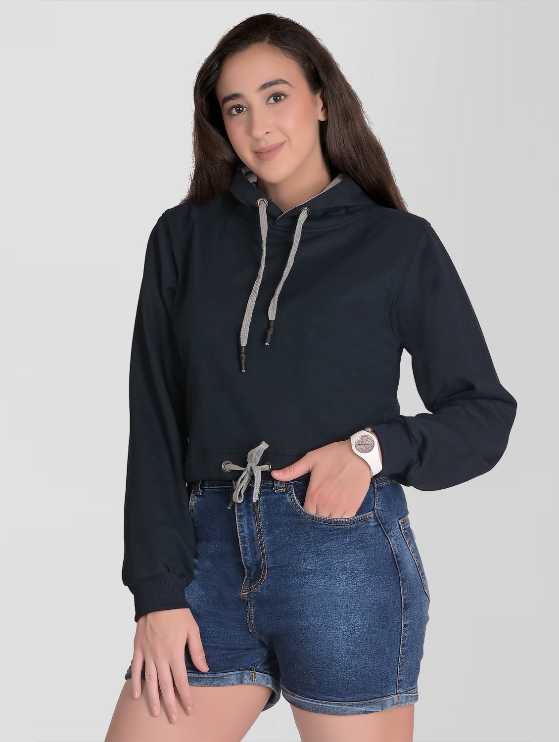 Cefalu®️ Women Navy Blue full sleeve Hoodie