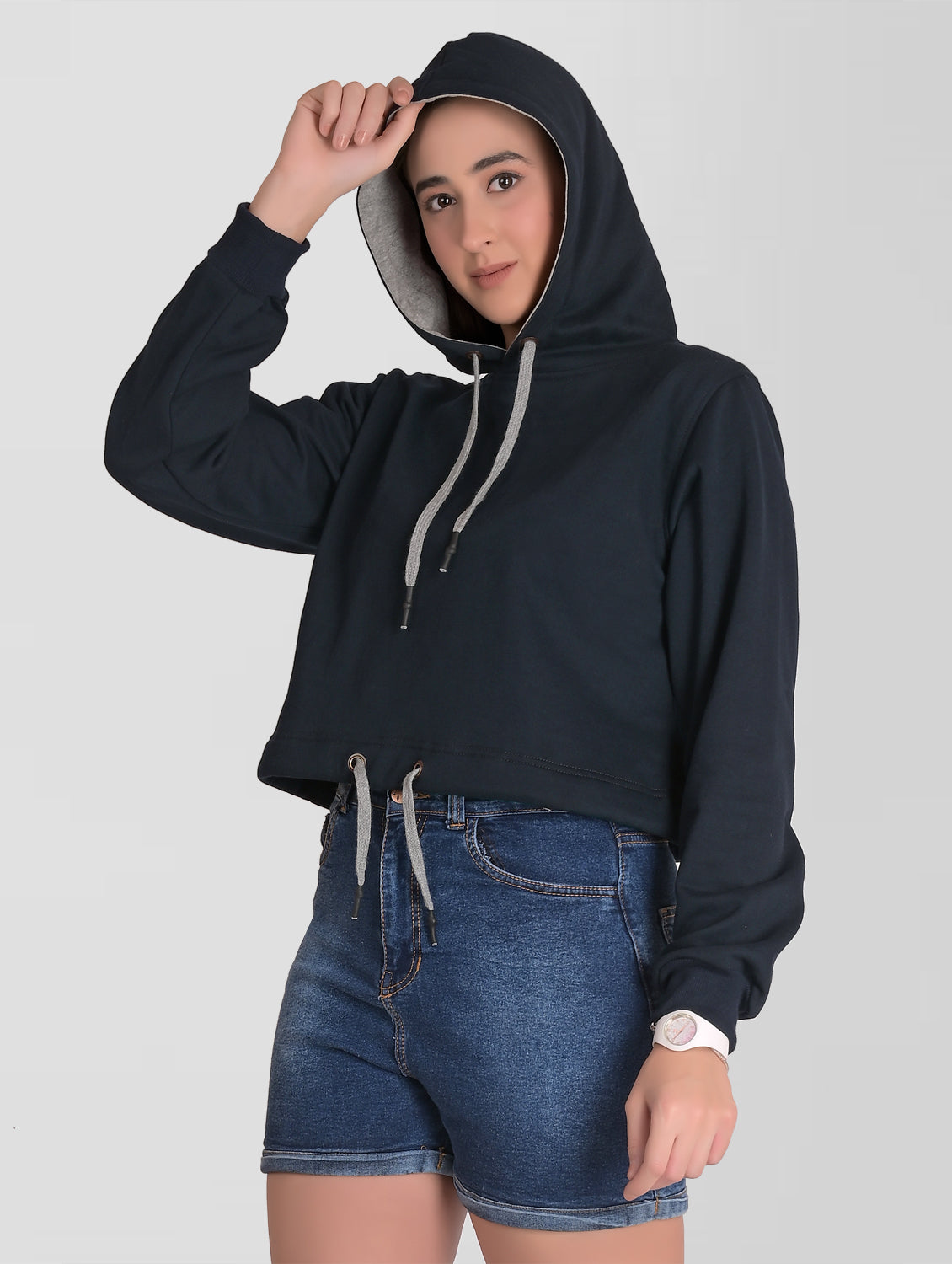 Cefalu®️ Women Navy Blue full sleeve Hoodie