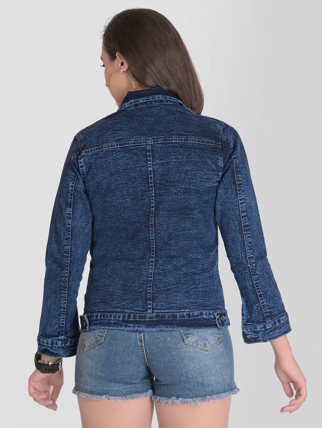 Cefalu®️ Women Denim Blue Cotton Jacket