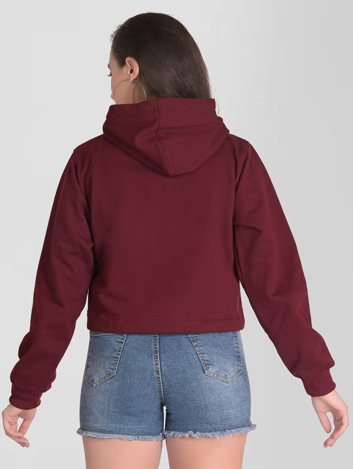 Cefalu®️ Women Burgandy Cotton Hoodie