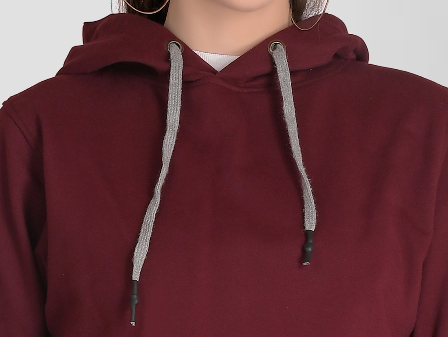 Cefalu®️ Women Burgandy Cotton Hoodie