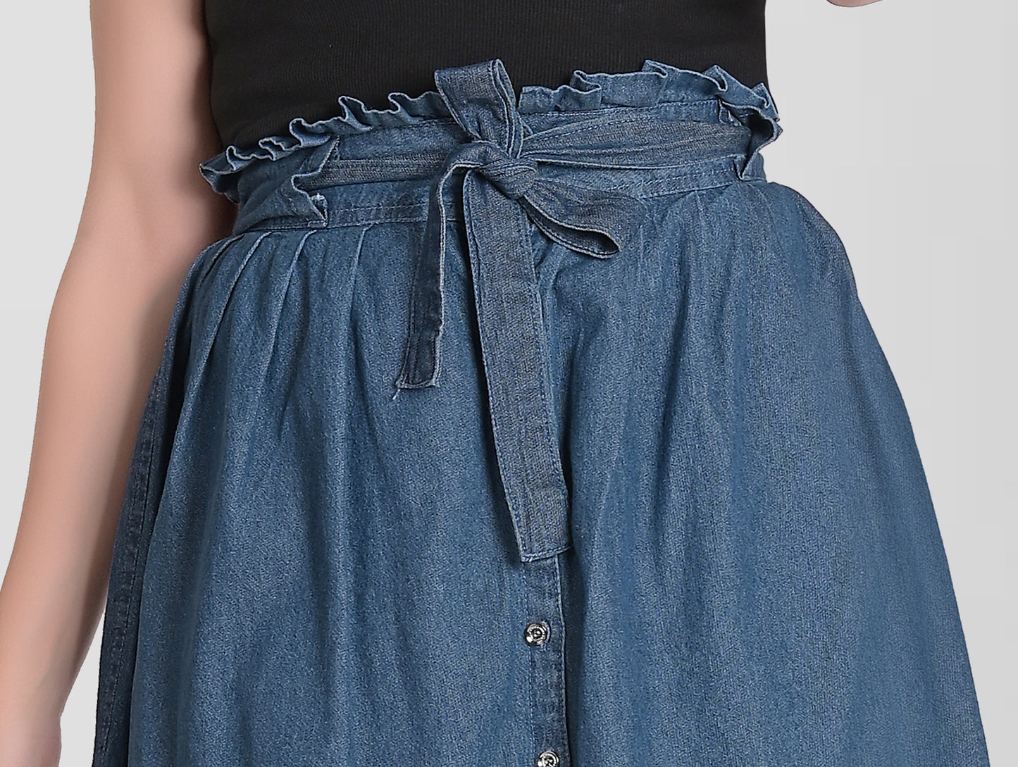 Cefalu®️ Women Blue Denim Cotton Skirt