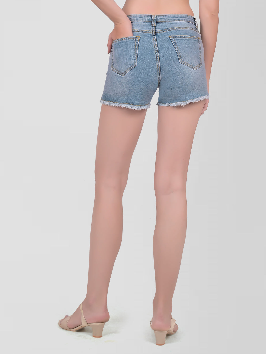 Cefalu®️ Women Light Blue Denim Shorts