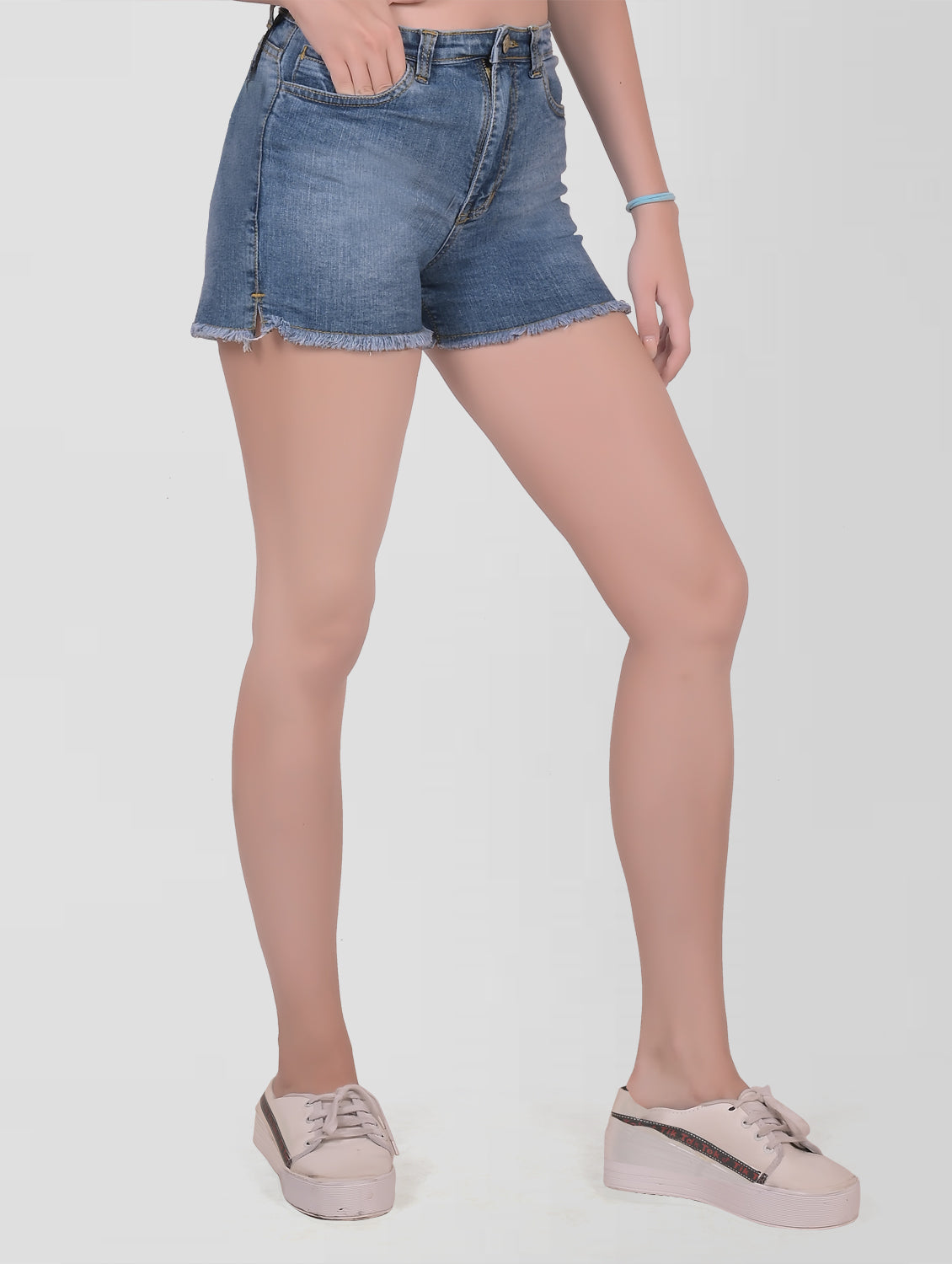 Cefalu®️ Women Blue Denim Cotton Shorts