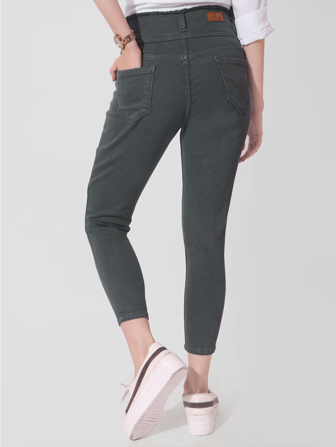 Cefalu®️ Women Skinny Fit Grey Jeans