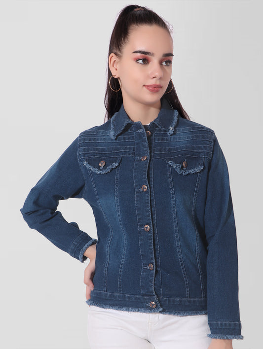 Cefalu®️ Women Denim Blue Jacket