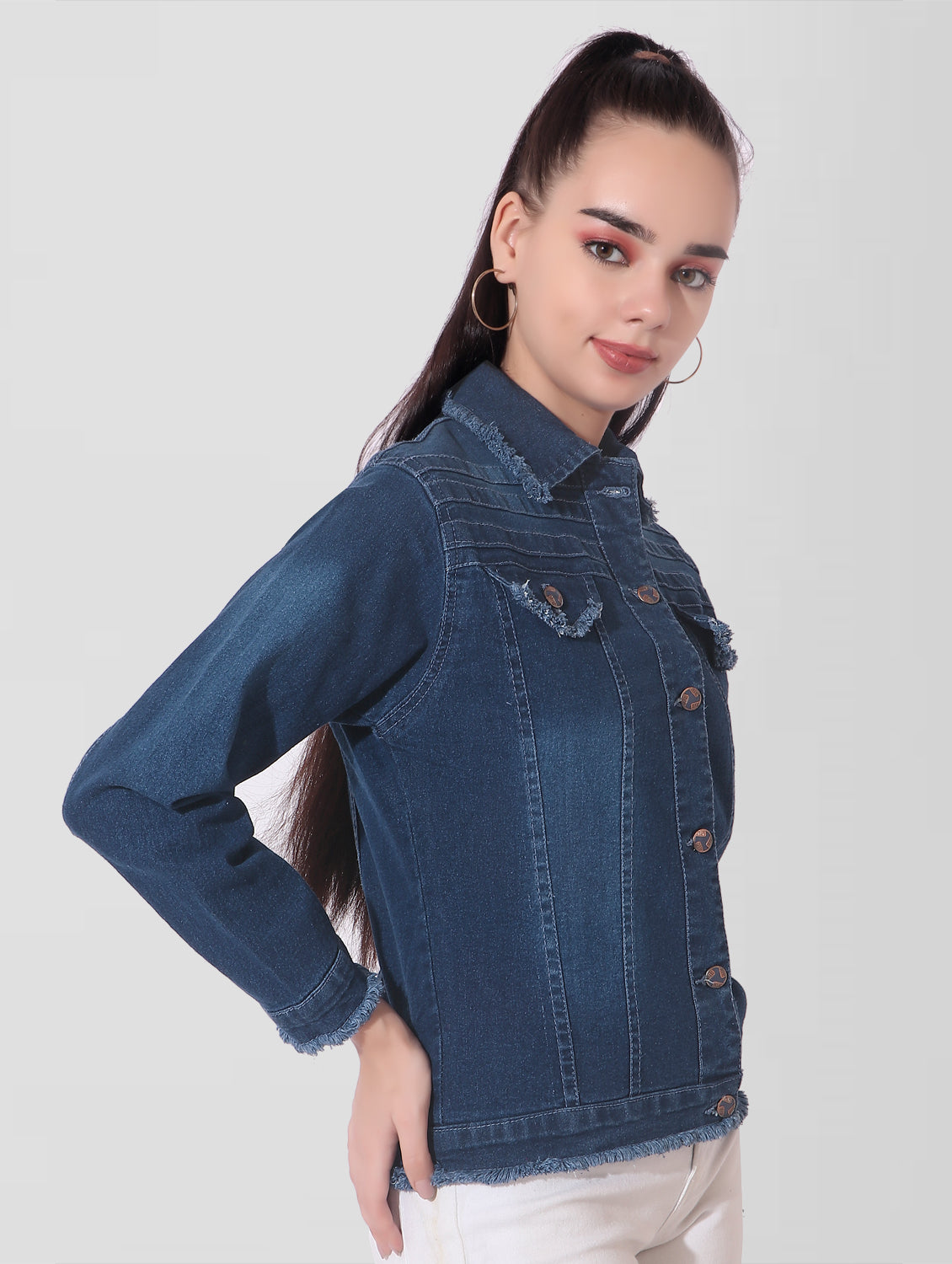 Cefalu®️ Women Denim Blue Jacket