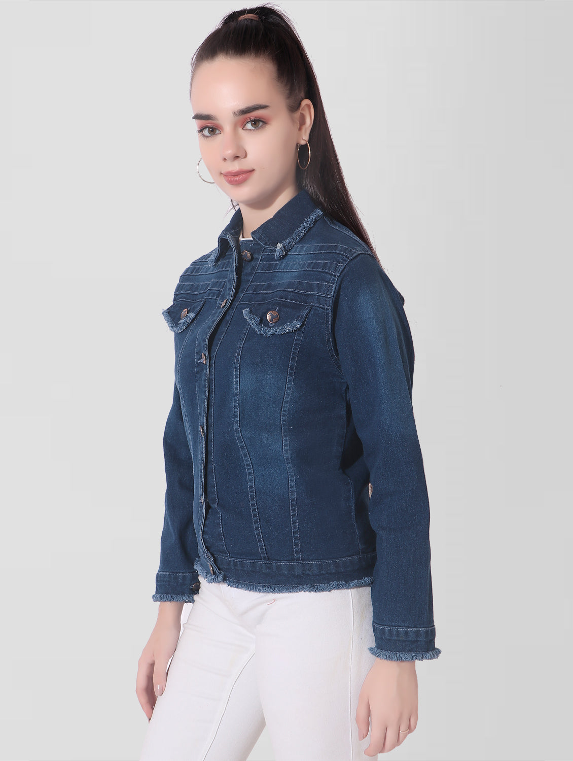 Cefalu®️ Women Denim Blue Jacket