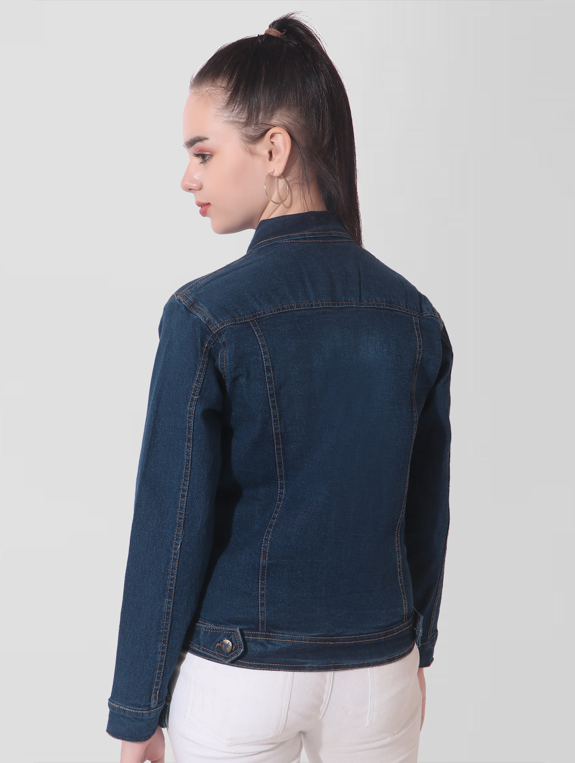 Cefalu®️ Women Denim Blue Cotton Jacket