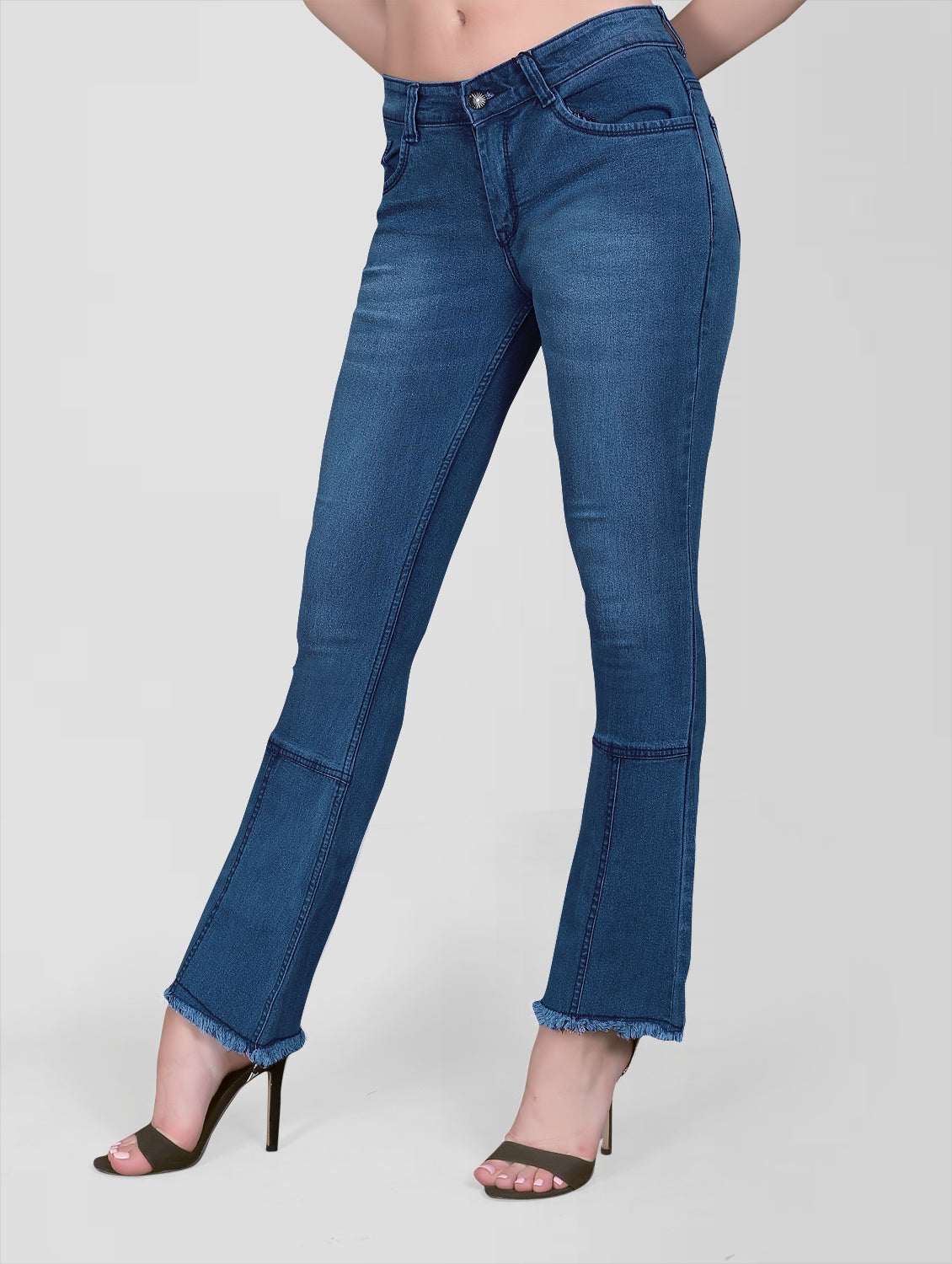 side view Cefalu Regular Women Light Blue Bootcut Jeans