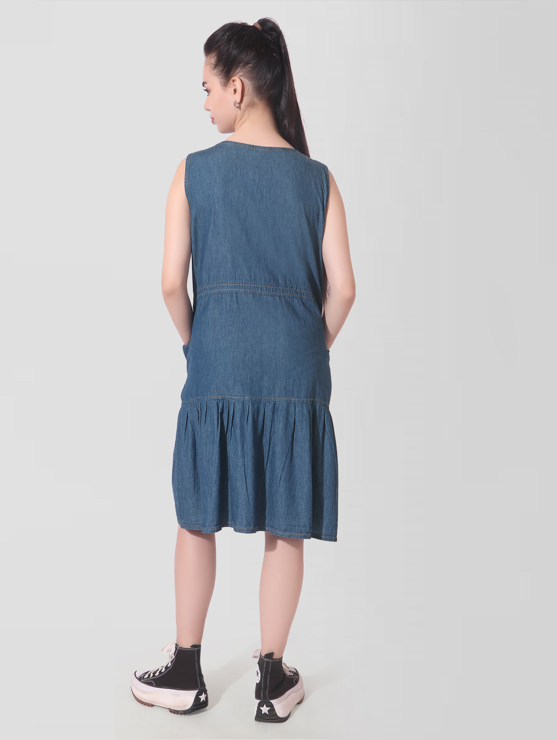 Cefalu®️ Women A-line Blue Dress