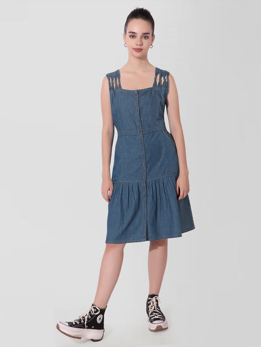 A-line Blue Dress