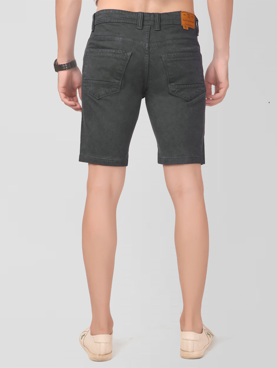 True Colors of India®️ (TCI) Men Dark Grey Regular Shorts