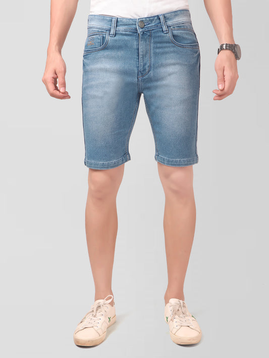 True Colors of India®️ (TCI) Men Light Blue Regular Cotton Shorts