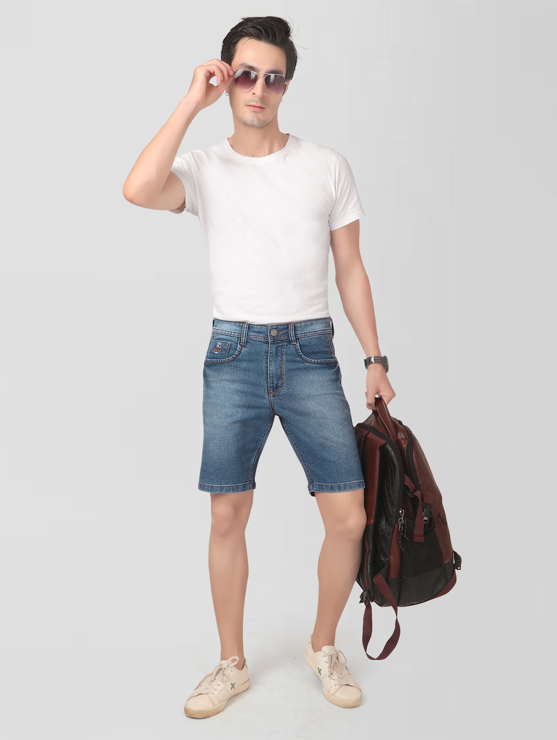 True Colors of India®️ (TCI) Men Mid Blue Regular Shorts