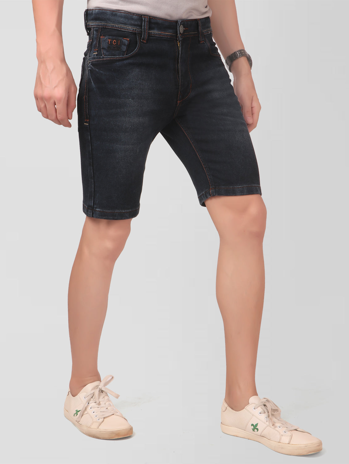 True Colors of India®️ (TCI) Men Blackish Grey Regular Cotton Shorts