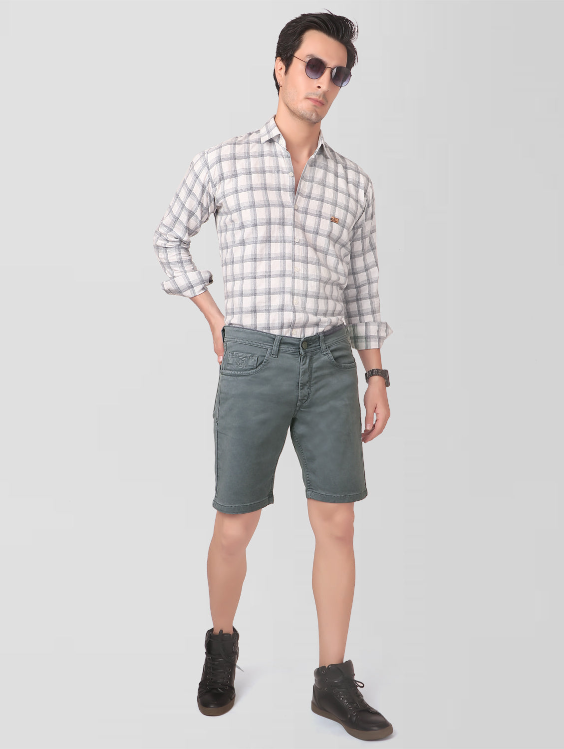 True Colors of India®️ (TCI) Men Grey Regular Shorts