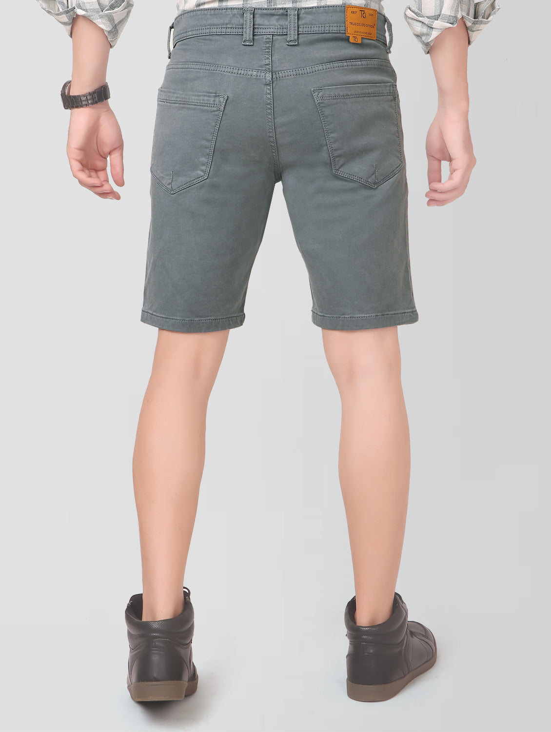 True Colors of India®️ (TCI) Men Grey Regular Shorts