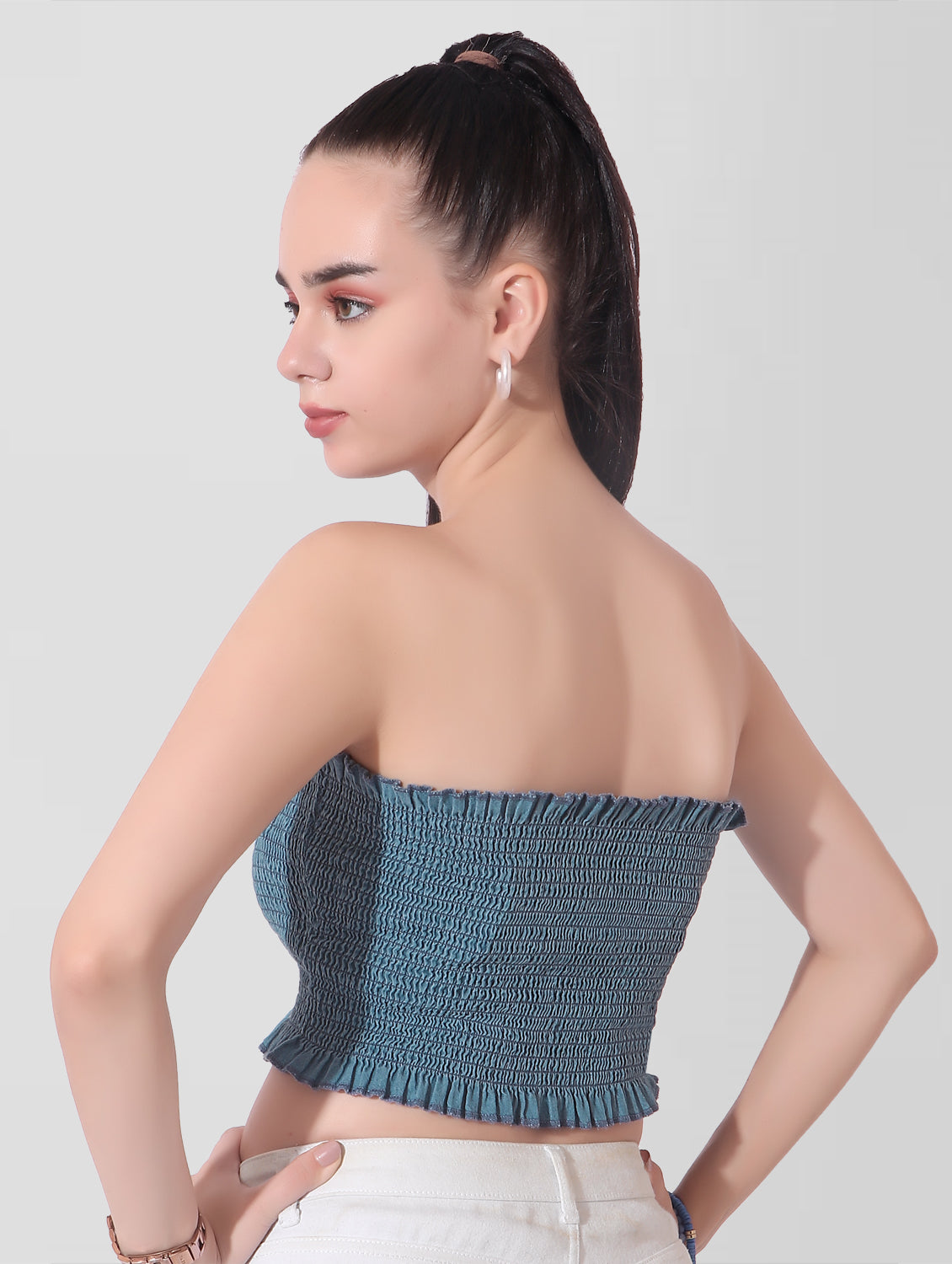 Cefalu®️ Women Blue Denim Tube Top