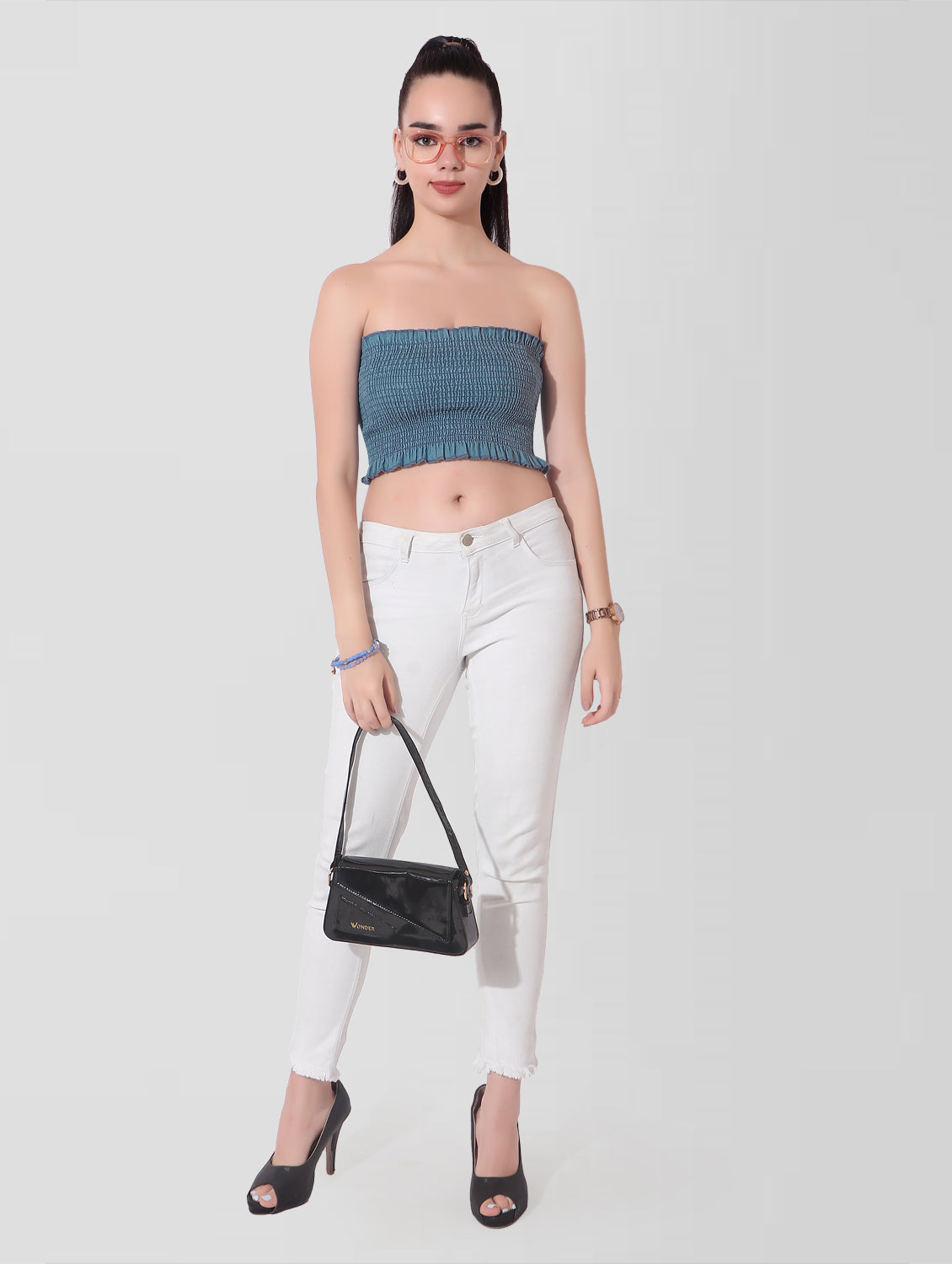 Cefalu®️ Women Blue Denim Tube Top