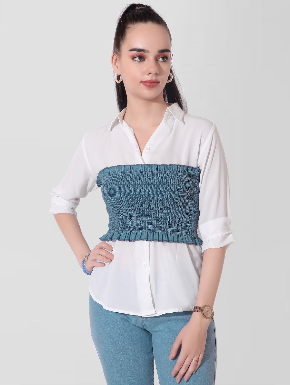 Cefalu®️ Women Blue Denim Tube Top