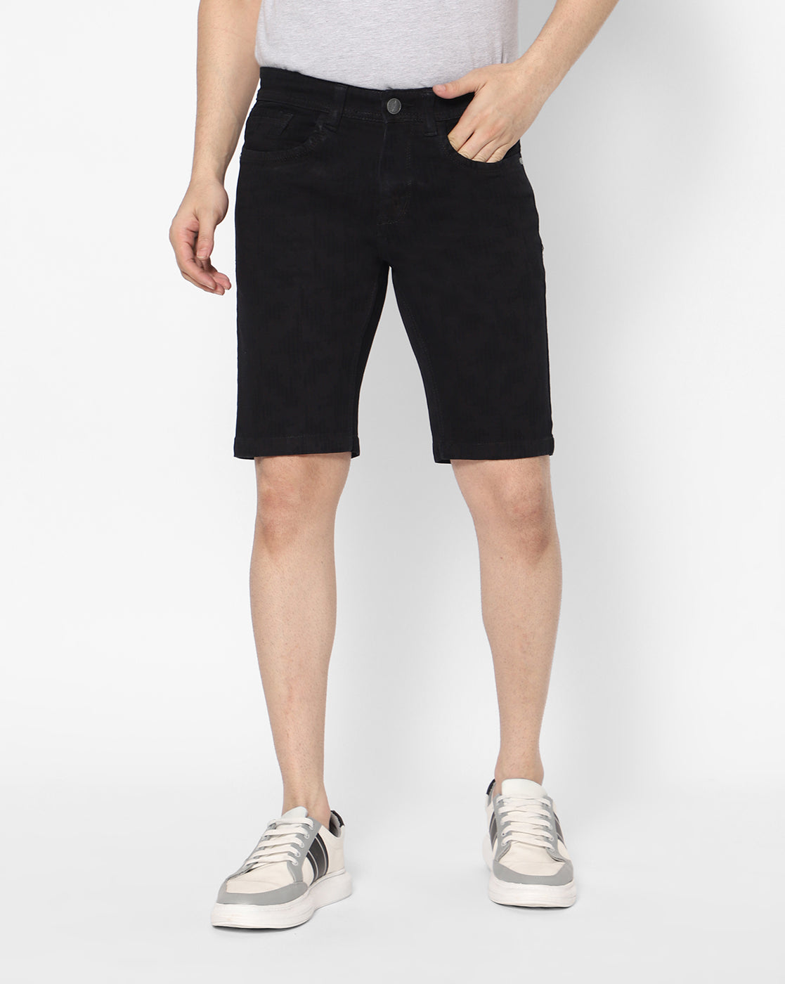 True Colors of India®️ (TCI) Men Emboss Black Shorts