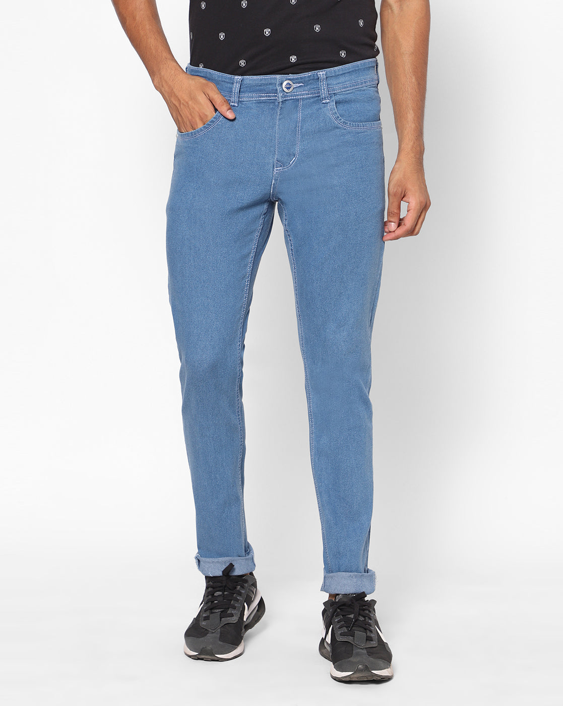 True Colors of India®️ (TCI) Men Light Blue Regular Cotton Jeans