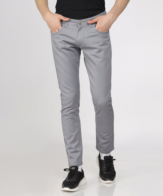 TCI Men’s Light Grey Regular Fit Trousers displayed.