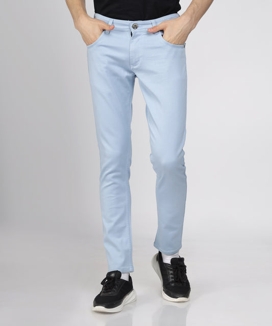 TCI Men’s Light Blue Regular Fit Trousers displayed.