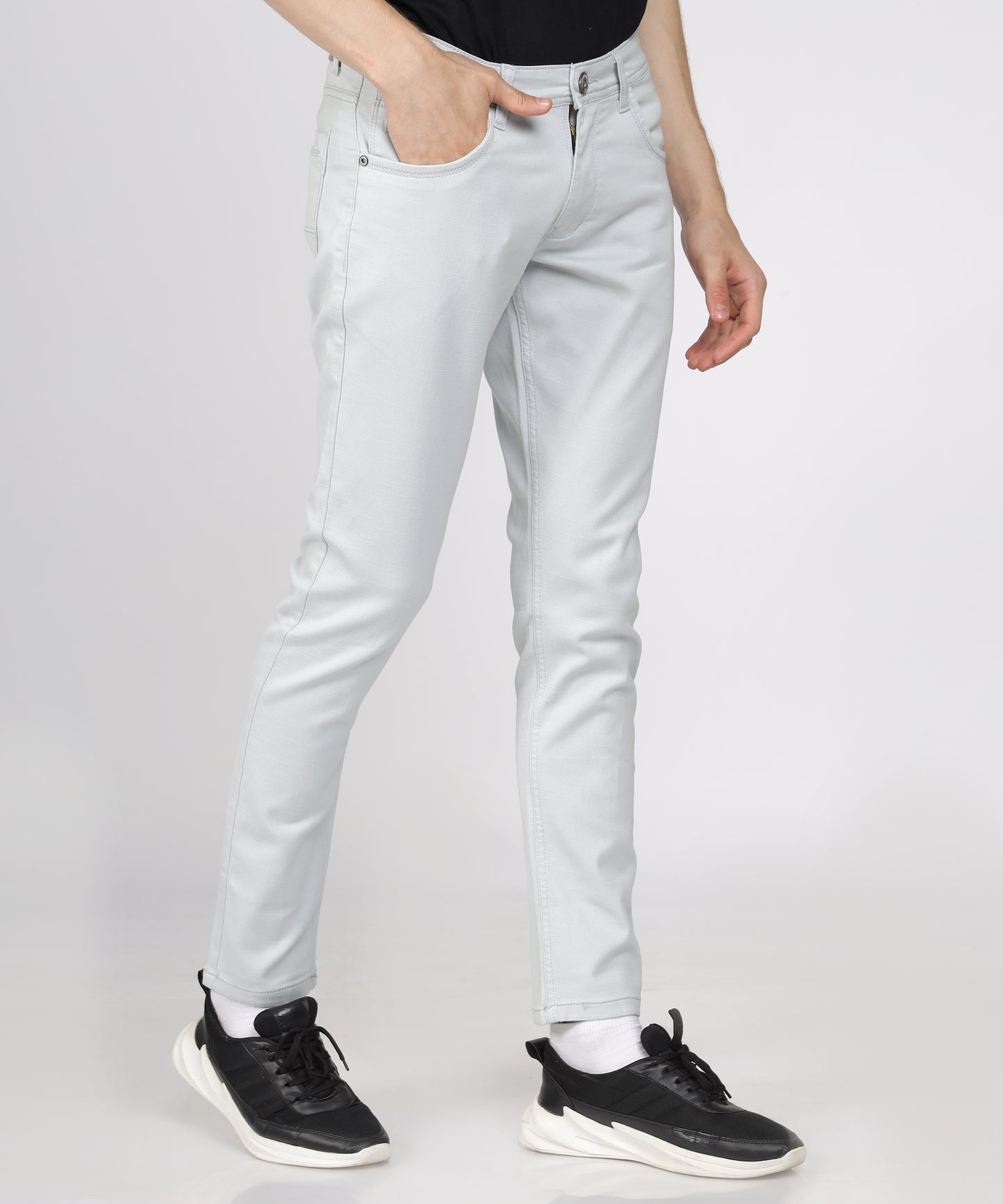 Straight leg design of TCI Men’s Trousers in light pista color.