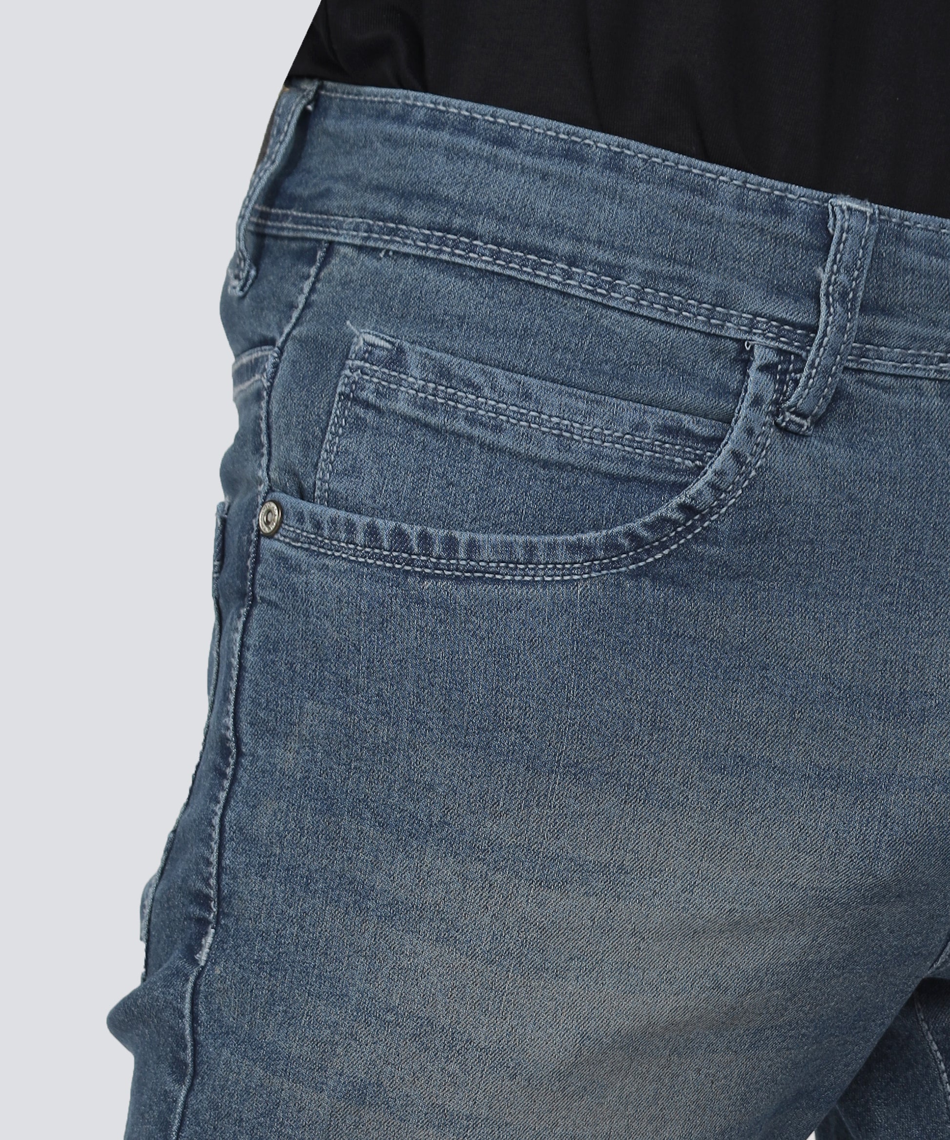 Close-up of the soft 3/1 cotton-poly fabric of TCI Men’s Shorts.