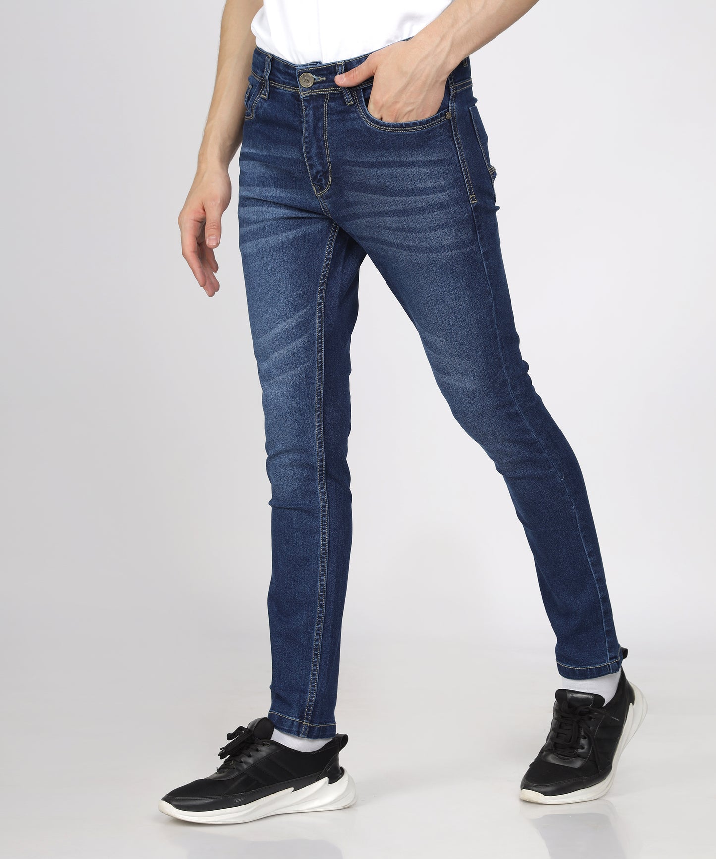 TCI Mens Flow Mid Blue slim fit stretchable jeans