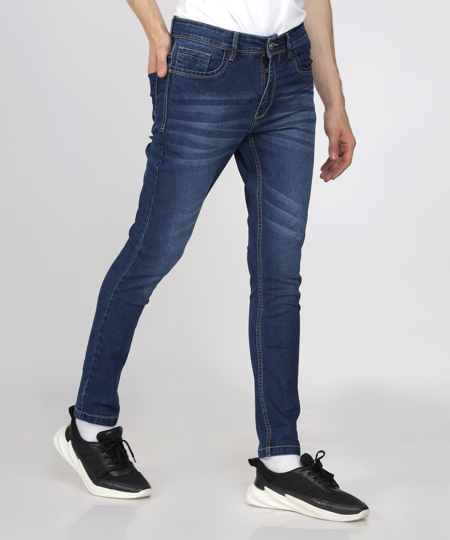 TCI Mens Flow Mid Blue slim fit stretchable jeans